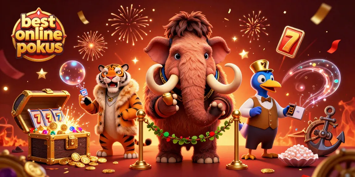 Discover the best online pokies with our illustrated scene featuring vibrant casino characters and slot elements.