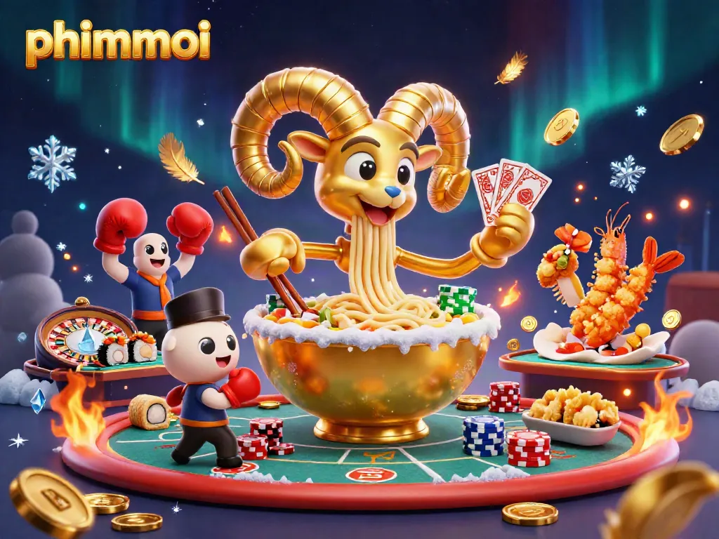 Experience the excitement of phimmoi in this vibrant 3D casino scene, showcasing characters engaging in thrilling games of chance.