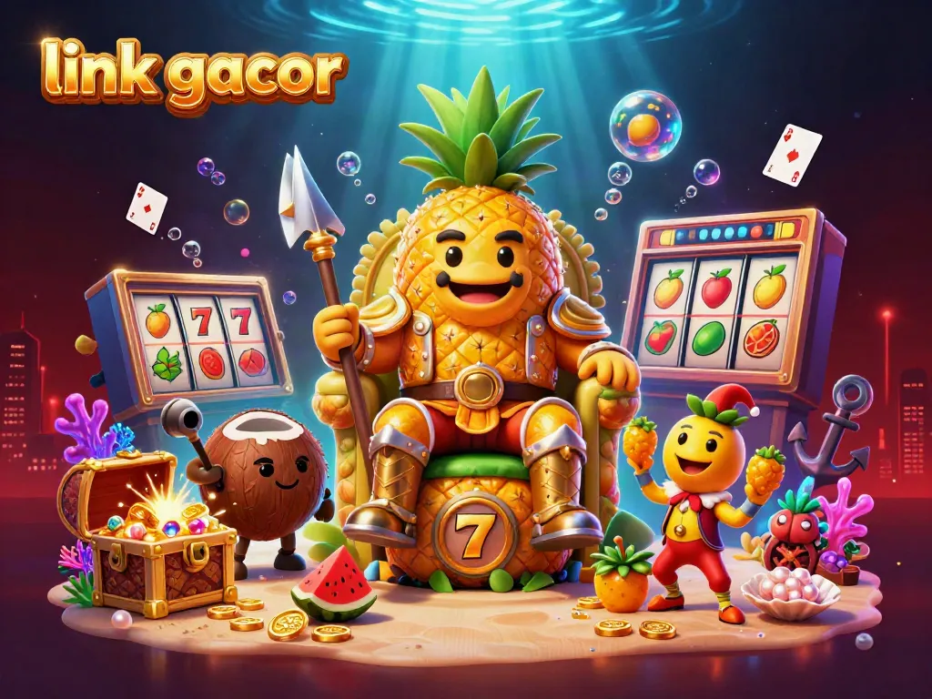 Experience a thrilling slot gacor atmosphere with vibrant golden characters and rich game elements.