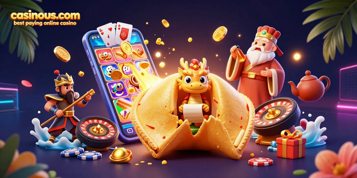 Experience winning thrills at casinous.com best paying online casino with vibrant digital gaming art.