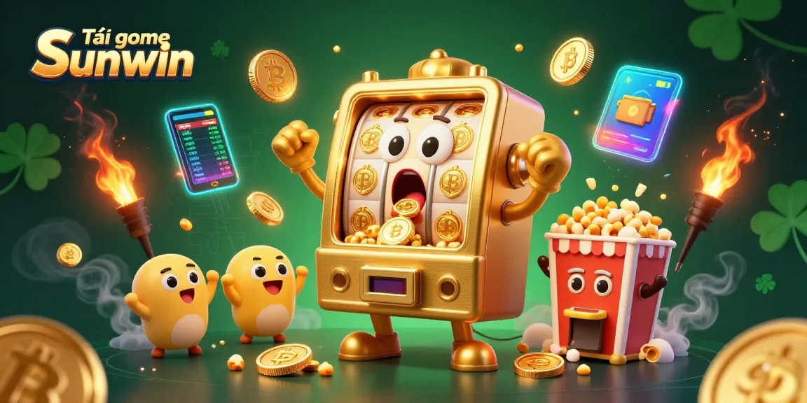 Experience thrilling gameplay in Tải game Sunwin with vibrant casino elements and 3D slot machines celebrating wins.